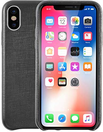 KMP Echtleder Schutzhülle für iPhone X Black