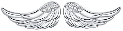Ohrringe Engelsflügel 925 Sterling Silber Flügel Ohrstecker Ohrschmuck für Damen Mädchen Kinder (Engelsflügel ohrstecker stil 2)