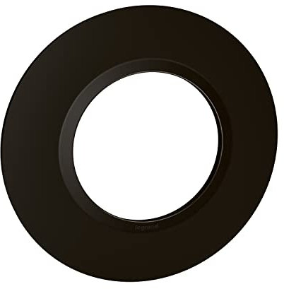 LEGRAND | Plaque Ronde 1 Poste, Dooxie, Finition Noir Velours, Design Contemporain Élégant, Système De Rattrapage Des Défauts Du Mur