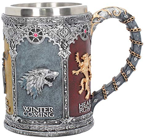 Nemesis Now B3700J7 Sigil Tankard Game of Thrones Mug 14cm Silver, Resin w/stainless steel insert