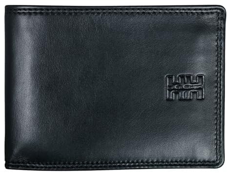 Elbleder Geldbörse Herren Leder mit Münzfach | Schwarz | RFID-Schutz | Portemonnaie Echtleder | Geldbeutel Business für 10 Karten | Design Wallet Polo 105 BK