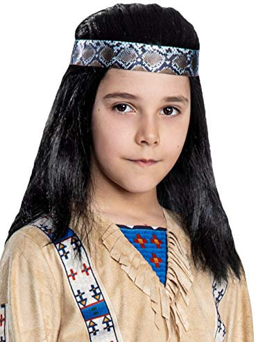 Maskworld Winnetou Perücke für Kinder - Indianer Western - Lizenz-Kostüme aus den Karl-May-Filmen für Karneval und Motto-Party