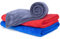 cosey - 3er Pack, Flauschiges Mikrofaser-Handtuch Größe L, 60x120cm, grau/rot/dunkelblau