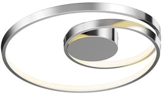 Lucande LED Deckenleuchte Maire dimmbar (Modern) in Chrom aus Aluminium (1 flammig,) - Lampe Deckenlampe Wohnzimmerleuchte