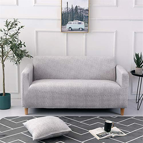 Surwin Housses de Canapé avec Accoudoirs 1 2 3 4 Places, Imprimé Extensible Spandex Couverture de SofaRevêtement de Canapé Elastique Mode Protecteur de Canapé (Gris,90-140cm)