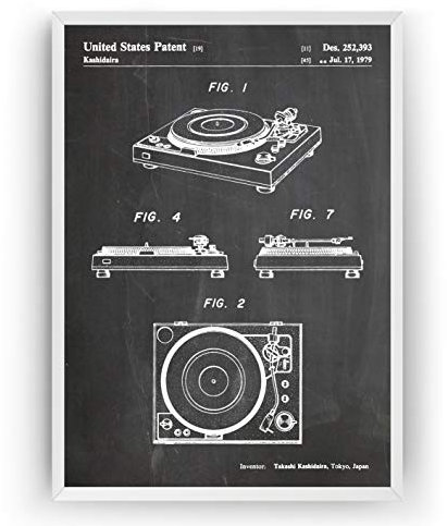 Turntable 1979 Patent Poster - DJ Music Room Giclee Print Art Kunst Wall Dekor Decor Entwurf Wandkunst Blueprint Geschenk Gift - Frame Not Included