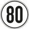 Aufkleber Geschwindigkeits-Schild 80 km/h Folie gemäß StVZO § 58 | Ø5-30cm Made in Germany, Größe: Ø10 cm