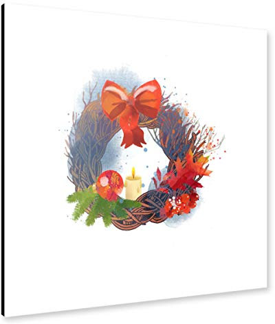 artboxONE Alu-Print 60x60 cm Adventskranz Schleife von Künstler Tatiana Davidova
