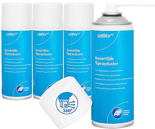 AF Invertible Sprayduster / Air Duster Compressed Gas - Flammable - Removal of Dust and Debris from Electronics - 4 x 200ml Pack, HFC200UT4PK