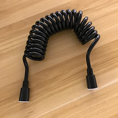 duschschlauch 5m lang bidet brauseschlauch teleskopischer duschschlauch, flexibler Brauseschlauch, Anti-Twist, geeignet für WC, Spritzpistole, Bad (schwarz)-3mB