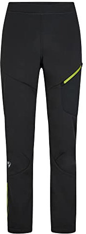 Ziener Herren NEBIL Softshell-Hose, Langlauf | Winddichte Vorderseite, elastische Rückseite, Black.bitter Lemon, 56