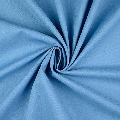 Baumwolle-PETRA-uni/einfarbig-Meterware - Öko Tex - 0,50 m Schritte-220g/lfm-Fahnentuch - Baumwollstoff - Webware - Segeltuch-48 Farben-Kleiderstoff (Jeansblau-5028-PETRA)