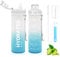 MYFOREST Botella de 700 ml de Tritan, boquilla grande para grandes sorbos, extraíble para beber pequeña, marcador de tiempo resistente a los arañazos para hidratación motivadora, botella de agua sin