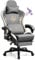 GTPLAYER Gaming Stuhl Gamer Stuhl mit Bluetooth-Lautsprechern und Fußstütze, Dragon Series Bürostuhl, Ergonomischer Gaming-Stuhl, Drehsessel, Computerstuhl Grau