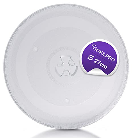 Vioks.pro Mikrowelle Drehteller Ersatz für Gorenje 297544 Ø270 mm Ersatz Drehteller für Mikrowelle Teller Glas Universal für Mikrowelle Panasonic