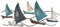 LB H&F Wandskulptur Segelschiffe Wanddeko Wandobjekt Schiff Maritim Metall creme - blau 48 x 23 cm (Schiffe)