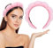 Damen Spa Haarband-Stirnband Make up, Harreifen Haarschmuck zum Waschen des Gesichts Make up Entferner-Virales Tik Tok Stirnband fur Skincare (Rosa, Samt)