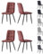 mcc direct Esszimmerstuhl im 4er Set aus Kunstvelourleder mit Metallbeinen Designerstuhl Küchenstuhl Henri (Altrosa)
