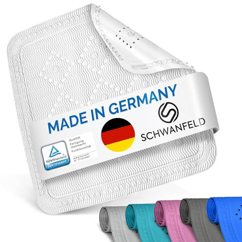 Schwanfeld® [55 x 55cm] Duschmatte rutschfest [EXTRA SICHER] - inkl. extra starken Saugnäpfen - Duschmatte BPA frei - Antirutschmatte dusche (Made in Germany) - sichere Duscheinlage rutschfest