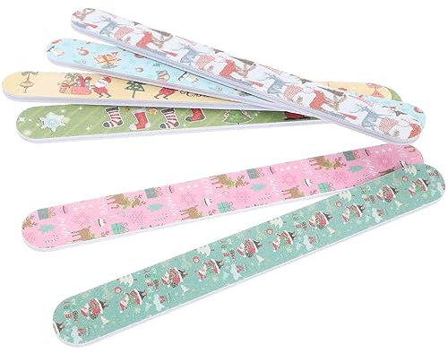 Christmas Emery Board 12Pcs Christmas Nail Files Double Sided Fingernails Buffer Christmas Toenails Polisher Tools Manicure Tools for Home Salon (Random Style)