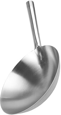 OKUMEYR Wok En Acier Inoxydable Marmite Wok Extérieur Wok à Gaz Wok Acier Induction Poêle Wok Poêles à En Acier Wok à Usage Intensif Wok De Friture Poêle En Acier Au Carbone Fond Rond Asie