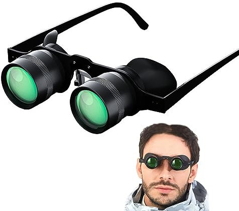 Kleines Fernglas, Fernglas Brille, tragbar, freihändiges Fernglas, Teleskop, 10 Fach Zoom Brille für Outdoor Angeln