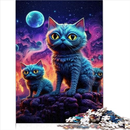 Puzzles Lernspiele Magic Art Cat Puzzle Holzpuzzle für Erwachsene 1000-teiliges Puzzle Lernspiele Erwachsene (50 x 75 cm)