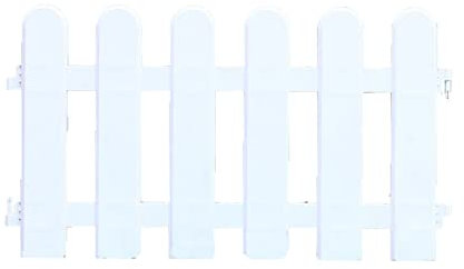 Gartenzaun, Zierzaun, Friesenzaun aus PVC zum Stecken als Rasenkante für Gärten und Terrassen, weiß, 50x30 cm
