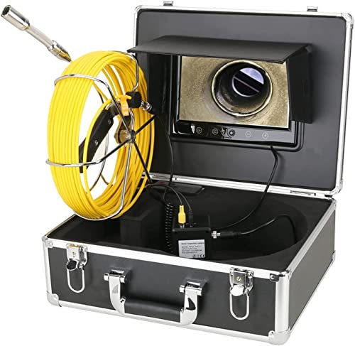 MekUk Cámaras de inspección Cámara de Video de inspección de tuberías Monitor de 9 Pulgadas Endoscopio Industrial de 20M con 12 cámaras de inspección de Luces LED para Coche