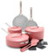 GreenPan Nova 10-Piece Cookware Pots and Pans Set, Oprah’s Favorite Things 2024, PFAS-Free Ceramic Nonstick, Fry, Sauté, Stockpot, Utensils, Lids, Induction Suitable, Dishwasher, Oven Safe, Coral