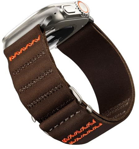 Suitisbest Leather Straps Compatible with Apple Watch Ultra 2 Strap 49mm 46mm 45mm 44mm 42mm Men, Top Grain Genuine Leather Strap with S-Hook for iWatch Series Ultra SE 10 9 8 7 6 5 4