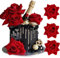 Xsstarmi 9 Pack Red Rose Cake Topper Artificial Flowers Cake Pick Artificial Rose Wedding Cake Decorations for Bridal Shower Birthday Wedding Valentine's Day Party Supplies
