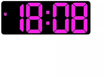 FATASH Digital Alarm Clock with Adjustable Brightness & Snooze Function | Non Ticking Battery & USB Powered LED Display Time Date Temperature | Mirror Finish Design for Bedroom Office Travel Pink