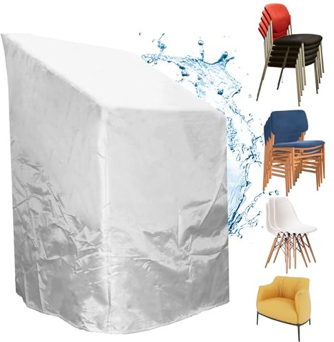 Telo protettivo per sedie da giardino in poliestere Oxford 210D, coprisedia da giardino, telone, resistente ai raggi UV, idrorepellente, invernale, antistrappo, 70 x 70 x 80/120 cm