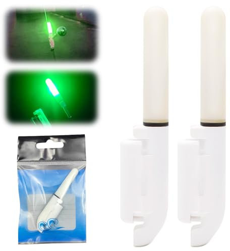 Toerjii Knicklichter Angeln,Bissanzeiger Angeln,Bissanzeiger Wasserdicht Licht Sticks mit Schnalle, Led Bissanzeiger Rutenspitze, Nachtangeln Biss Alarm für Angelrute (2)