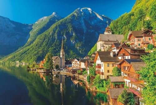1000 Stück Österreichischer Hallstätter See Buntes Holzpuzzle Für Erwachsene Heimdekoration Kinder Holzpuzzle Für Jungen Und Mädchen