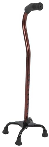 FOMIYES Aluminium Gehstock Mit Vier Beinen Gerader Bronzegriff rutschfeste Stabilität Robuster Aluminiumlegierung Komfortabler Griff Für Senioren Und Gehbehinderte Extra Sicherer Spazierst