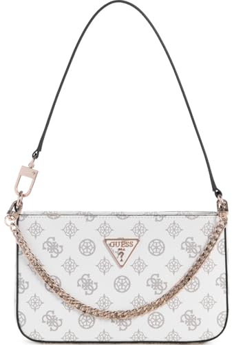 GUESS Noelle Mini-Handtasche mit Reißverschluss für Damen, Weißes Logo, One Size, Noelle Mini Top Zip Shoulder