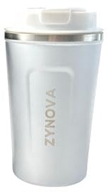 Smart Thermo Travel Coffee Mug with Reusable Stainless Steel Filter – Insulated Stainless Steel Vacuum Flask, Leakproof Lid, Portable Eco-Friendly Mug for Hot & Cold Drinks