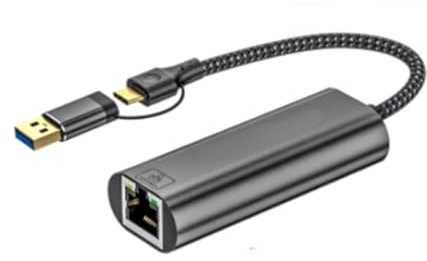 TERNCOEW USB+Type C To RJ45 Dongle 10G Gigabit Ethernet Networking Adapter USB C To Ethernet Adapter Converter For PC Laptop