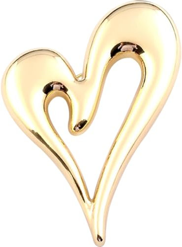 VALICLUD Herz Brosche Pin Damen Goldfarbene Anstecknadel Kleine Broschennadel Für Mäntel Pullover Accessoire Valentinstagsgeschenk Frauen