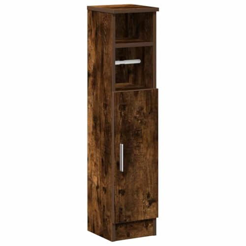 vidaXL Badezimmerschrank mit Rollenhalter Räuchereiche 20,5x22x90 cm
