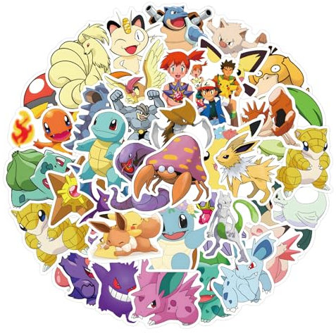 CAREOR 50Pcs Japanese Cartoon Stickers, PVC Waterproof Cartoon Cute Anime Stickers for Teens Office Workers Crafts Gifts Laptop Bottles Guitar Luggage Skateboard (Style B)