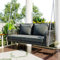 Gartenschaukel 2 Sitze, Hollywoodschaukel mit Sitzkissen und Rückenkissen, Hängeschaukel, Hängebank, für Garten Balkon Veranda, Abnehmbar und Waschbar, Grau