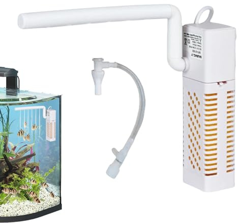 Aquarium-Innenfilter – leistungsstarker Filter für Aquarien | Tauchfilterpumpe | kompakte, leise, multifunktionale Wasserpumpe für Klarheit der Filtration von Manuten
