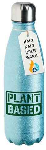 Huuraa Water bottle Plant Based Modern Gift glitter bottle blue 500ml stainless steel Plant Based Modern Gift idea
