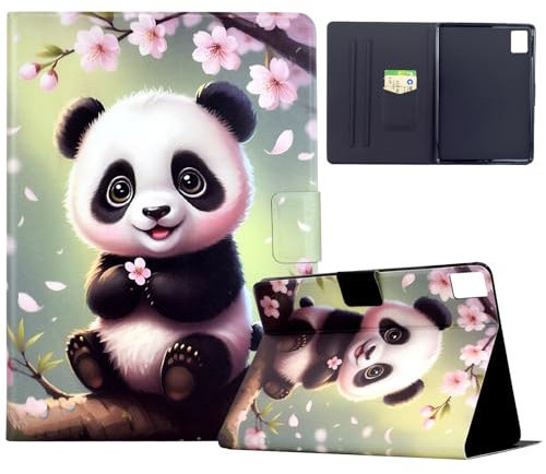 Mldjomid Funda Tableta para Lenovo Tab M11 TB-330FU/ Xiaoxin Pad 2024 11 TB-331FC Protectora Carcasa con Soporte y Auto Sueño/Estela PU Flip Case Cover para Lenovo Tab M11- Sakura Panda