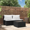 SDWEHO7 3er-Set Gartenmöbel, Outdoor Sitzgruppe mit Auflagen & Tisch, Balkonmöbel Balkonset Terrassenmöbel Garten Lounge Set, Schwarz Poly Rattan