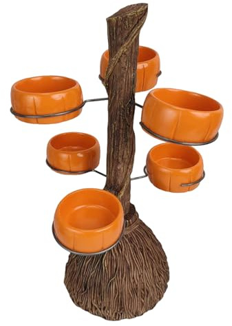 Yumneo Halloween Snack Bowl Stand,Pumpkin Snack Bowl Stands | Halloween Party Favors Cupcake Stand, Decorative Home Kitchen Server and Display
