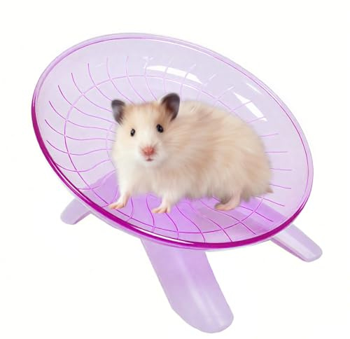 Hámsters Platillo Volador, Juguete De Disco para Hámster, Roedores Platillo Volador Hamster Spinner, Con Soporte, Ruedas Transparentes, Material Plástico, para Hámsters Enanos, Otros Animales Pequeños